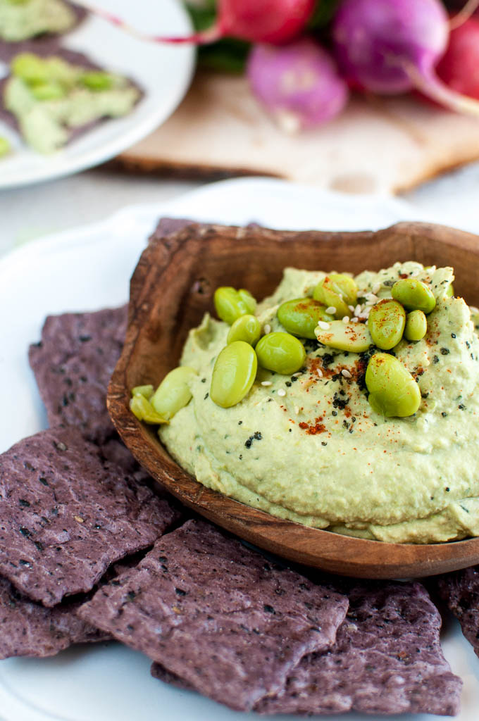 High Protein Edamame Hummus - The Passionate Vegan