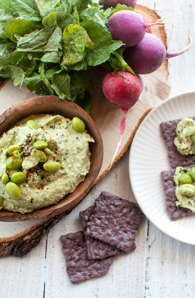 High Protein Edamame Hummus - The Passionate Vegan