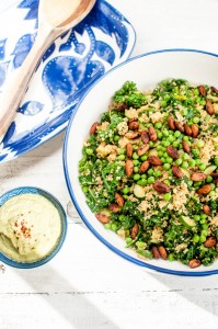 kale, quinoa, pea salad