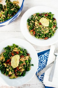 kale, quinoa, pea salad