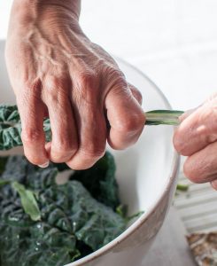 Prepping Kale