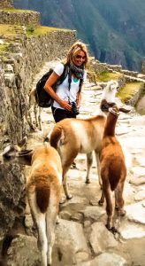 making friends at Machu Picchu