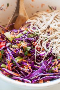 Soba noodle salad