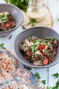 Lentil Protein Salad with Tahini Dressing