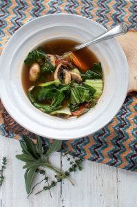 a bowl of healing vegetable soup