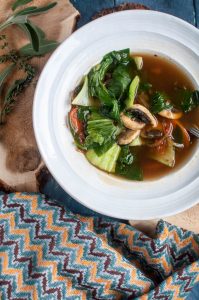 a bowl of 15 minute vegetable soup