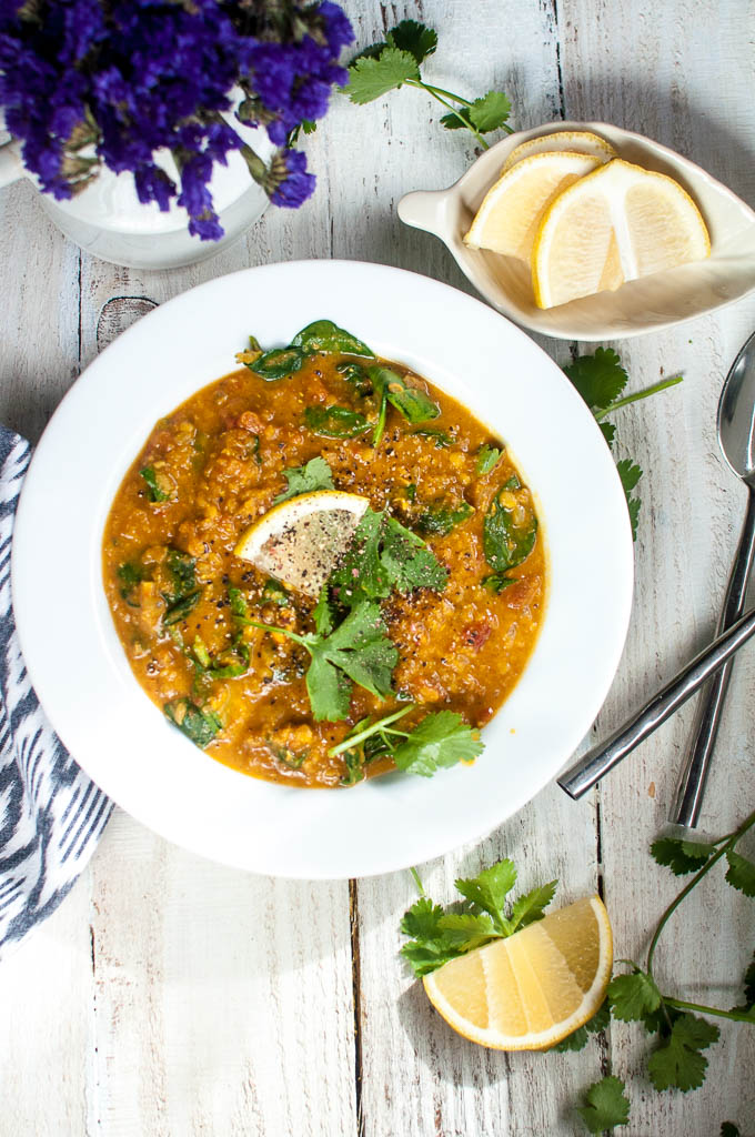 healthy spring red lentil soup