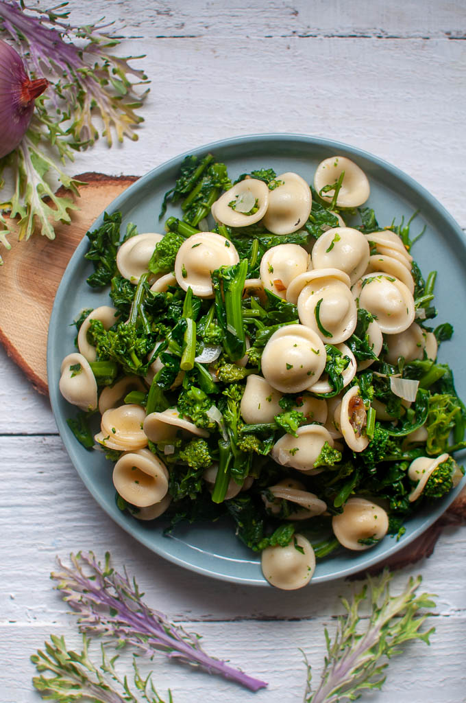 Vegan Broccoli Rabe (Rapini) With Orecchiette - The Passionate Vegan